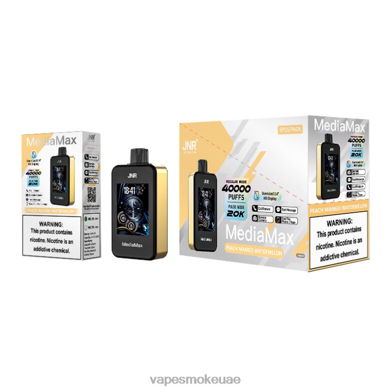 JNR MediaMax نفخة 40 ألف HRV2B15 الخوخ والمانجو والبطيخ vape mods
