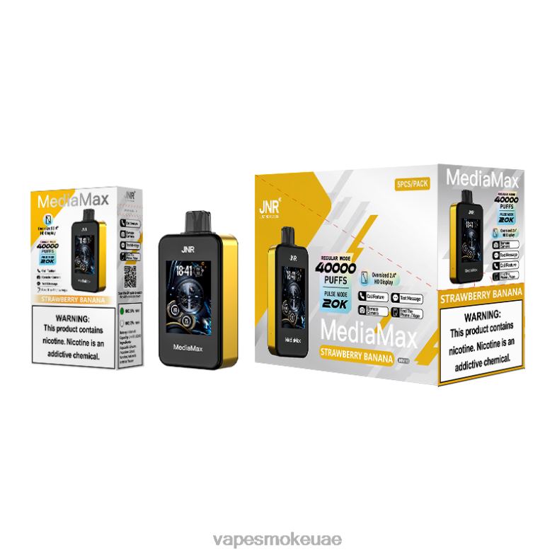 JNR MediaMax نفخة 40 ألف HRV2B16 موز فراولة vape UAE