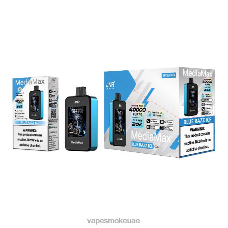 JNR MediaMax نفخة 40 ألف HRV2B21 الجليد الأزرق vape UAE