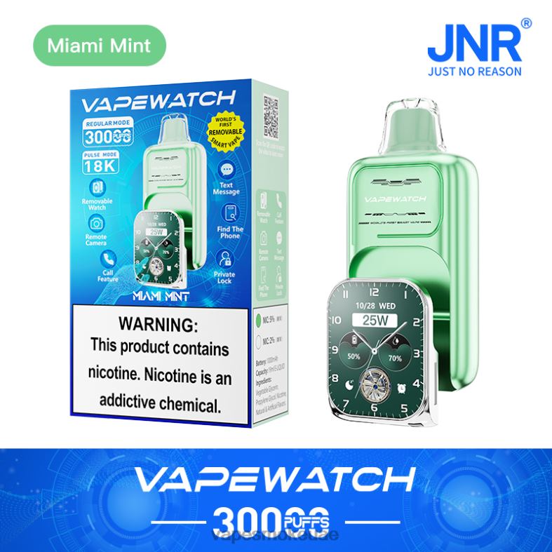 JNR ساعة vape HRV2B8 ميامي النعناع vape smoke