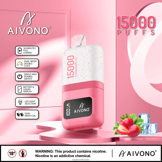 Vape Abu Dhabi - جليد الفراولة Aivono AIM magic 15000 RR4PBP71