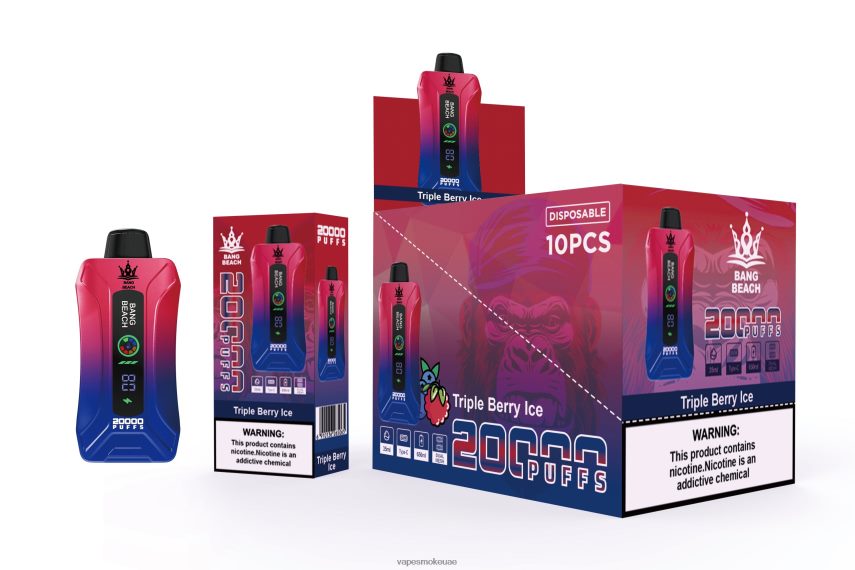 Vape Abu Dhabi - Bang Beach 20000 سحبة فيب شاشة سمارت 4BLV8D8 ثلج التوت الثلاثي