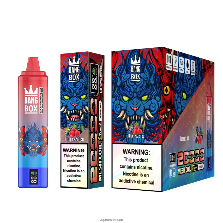 Vape Abu Dhabi - Bang Box شاشة سمارت 20000 نفخة 4BLV8D59 الجليد الأزرق