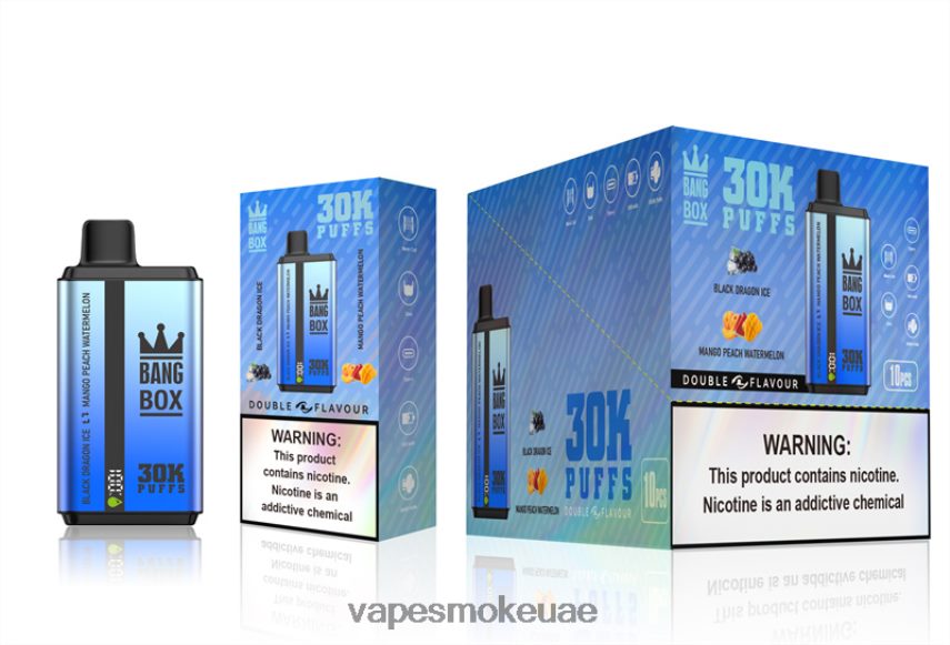 Vape Abu Dhabi - Bang Box 30000 نفخة نكهات مزدوجة 4BLV8D71 بلاك دراجون آيس ومانجو وخوخ وبطيخ