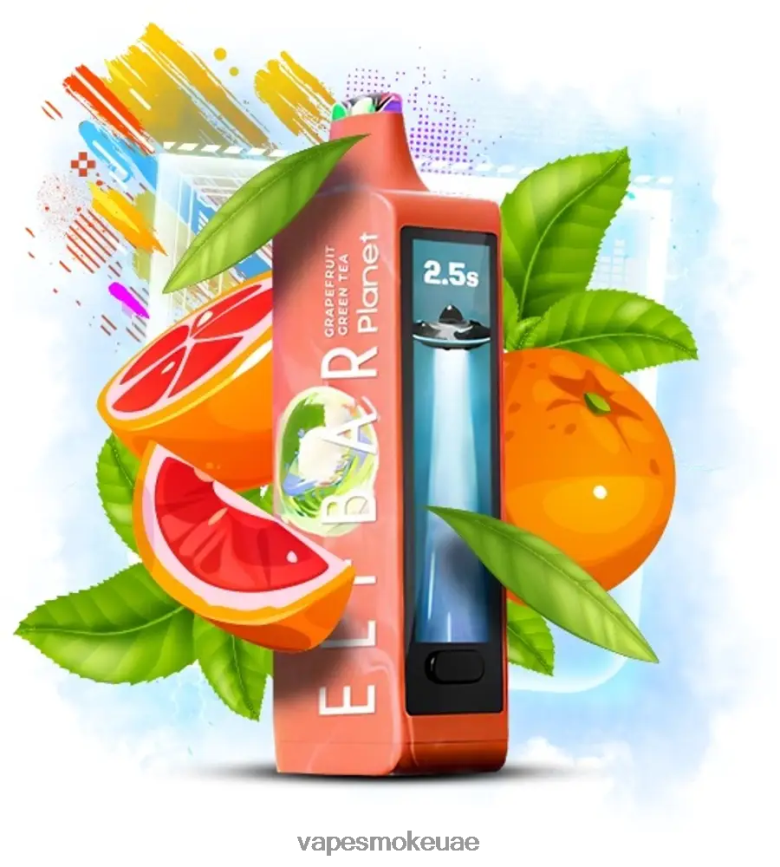 Vape Abu Dhabi - Elf Bar Planet 25000 شاي الجريب فروت الأخضر 4N88NR17