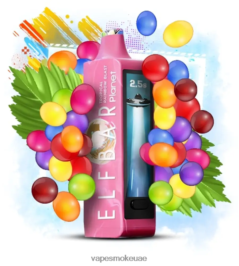 Vape Abu Dhabi - Elf Bar Planet 25000 انفجار قوس قزح الاستوائي 4N88NR29
