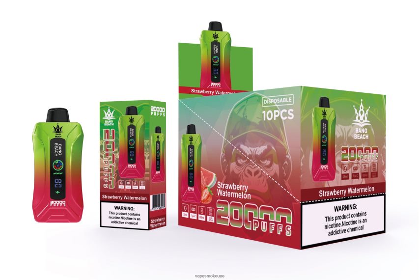 Vape Smoke - Bang Beach 20000 سحبة فيب شاشة سمارت 4BLV8D3 الفراولة والبطيخ