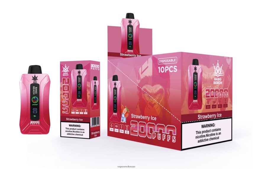 Vape Smoke - Bang Beach 20000 سحبة فيب شاشة سمارت 4BLV8D6 جليد الفراولة