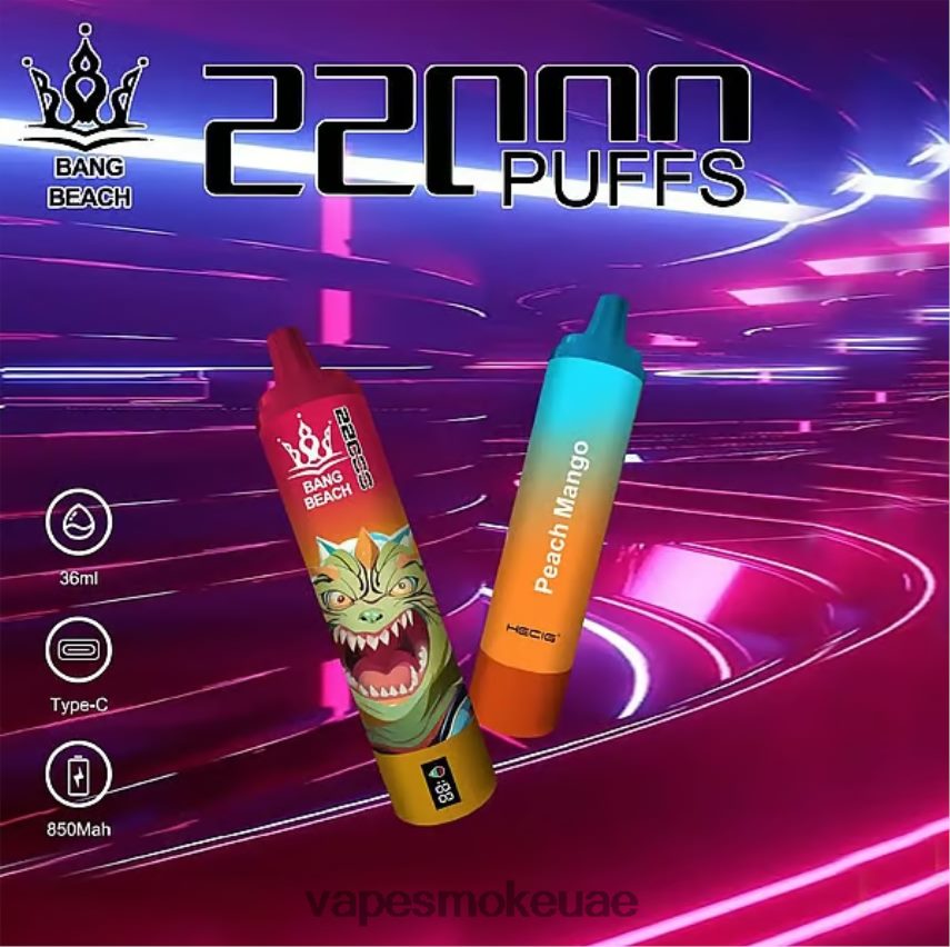 Vape Smoke - Bang Beach شاشة سمارت 22000 نفخة 4BLV8D24 مانجو خوخ