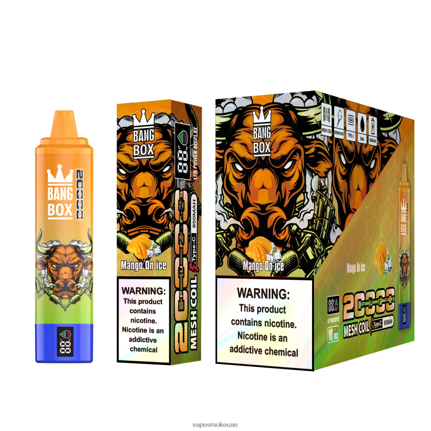 Vape Smoke - Bang Box شاشة سمارت 20000 نفخة 4BLV8D54 مانجو على الجليد