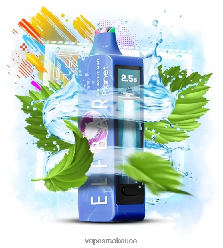 Vape Smoke - Elf Bar Planet 25000 نسيم البحر بالنعناع 4N88NR18