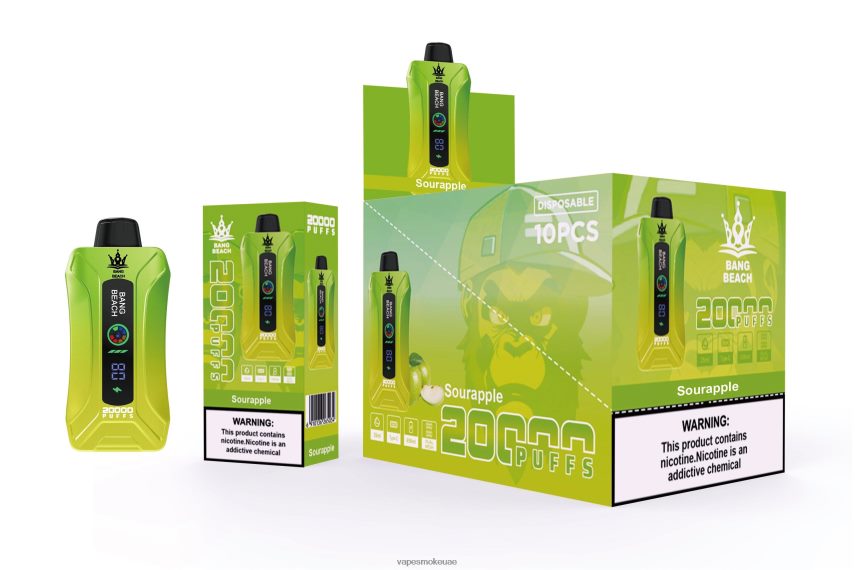 Vape Uae - Bang Beach 20000 سحبة فيب شاشة سمارت 4BLV8D1 التفاح الحامض