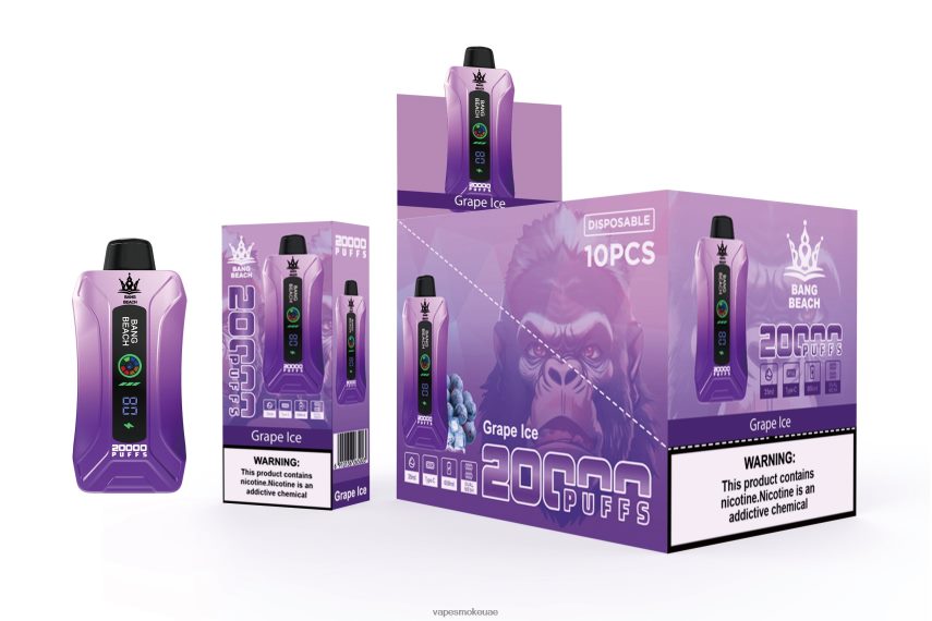 Vape Uae - Bang Beach 20000 سحبة فيب شاشة سمارت 4BLV8D10 جليد العنب