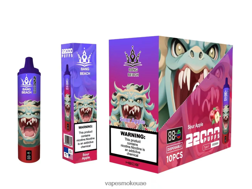 Vape Uae - Bang Beach شاشة سمارت 22000 نفخة 4BLV8D13 التفاح الحامض