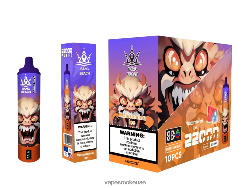 Vape Uae - Bang Beach شاشة سمارت 22000 نفخة 4BLV8D22 ثلج البطيخ