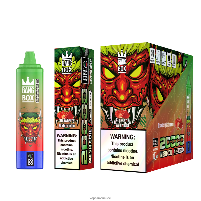 Vape Uae - Bang Box شاشة سمارت 20000 نفخة 4BLV8D52 الفراولة والبطيخ