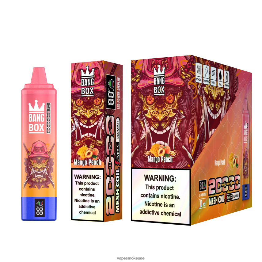 Vape Uae - Bang Box شاشة سمارت 20000 نفخة 4BLV8D58 مانجو خوخ