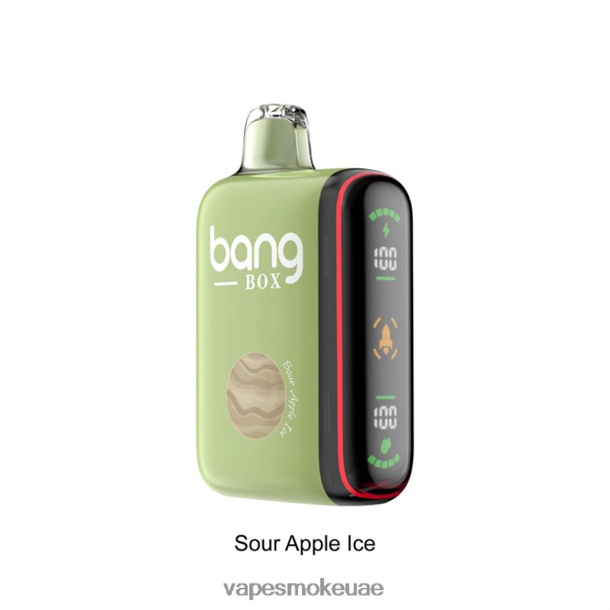 Vape Uae - Bang Box 9000-18000 نفث عرض الطاقة الذكي 4BLV8D28 جليد التفاح الحامض