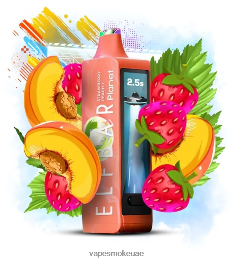 Vape Uae - Elf Bar Planet 25000 الفراولة والخوخ 4N88NR28