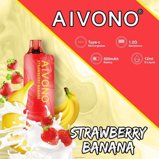 Vape Abu Dhabi - موز فراولة Aivono AIM GUN 7000 RR4PBP107
