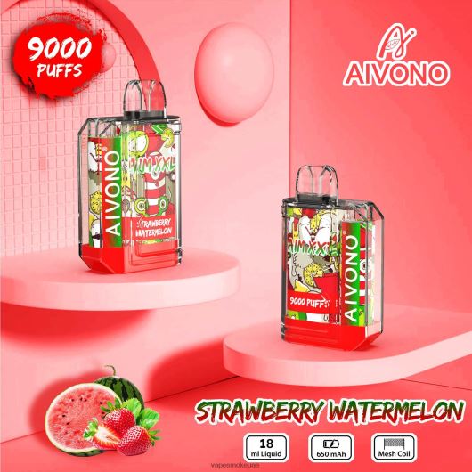 Vape Abu Dhabi - الفراولة والبطيخ Aivono AIM XXL 9000 ملصق فم شفاف RR4PBP53