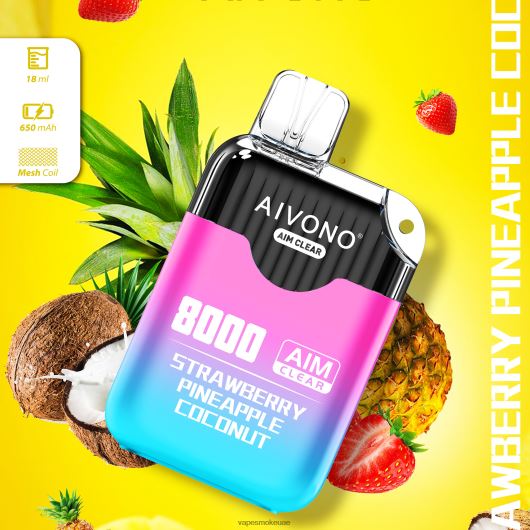 Vape Smoke - الفراولة والأناناس وجوز الهند Aivono AIM CLEAR 8000 RR4PBP207