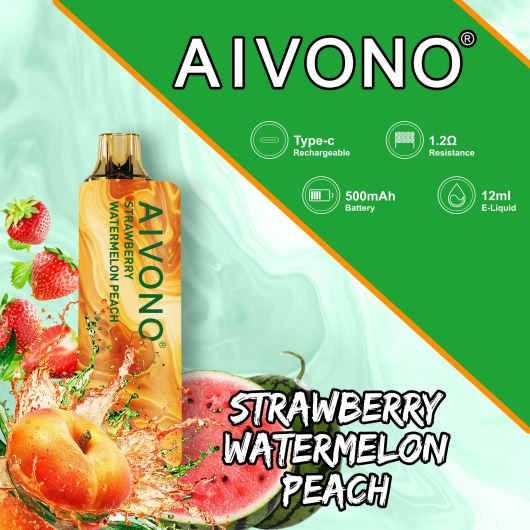 Vape Smoke - الفراولة والبطيخ والخوخ Aivono AIM GUN 7000 RR4PBP108