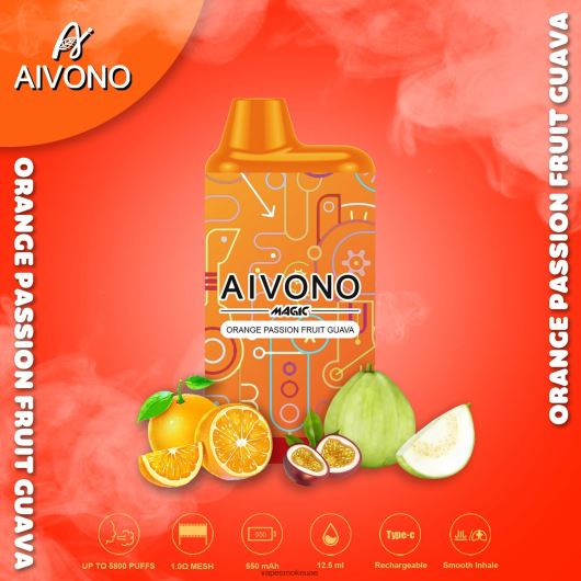 Vape Smoke - برتقال باشن فروت جوافة Aivono AIM MAGIC 5800 علبة سجائر بالفم RR4PBP90