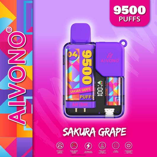 Vape Smoke - عنب ساكورا Aivono AIM TANK 9500 RR4PBP36