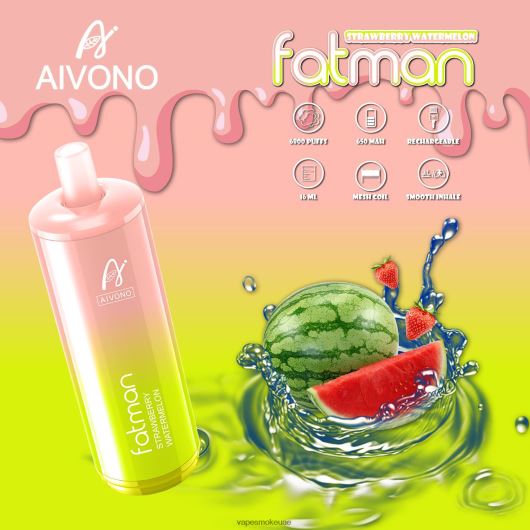 Vape Smoke - الفراولة والبطيخ Aivono FATMAN 6800 RR4PBP30