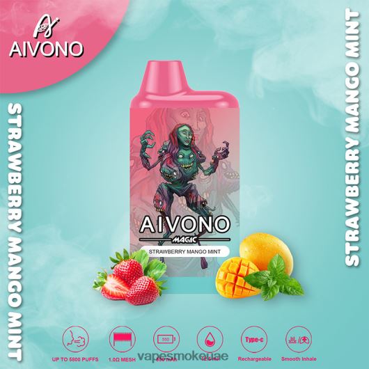 Vape Uae - الفراولة والمانجو والنعناع Aivono AIM MAGIC 5800 علبة سجائر بالفم RR4PBP97