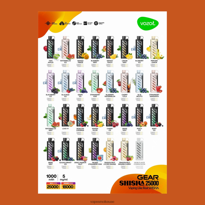 Vape Abu Dhabi - VOZOL جير الشيشة 25000 6JRZ8P1