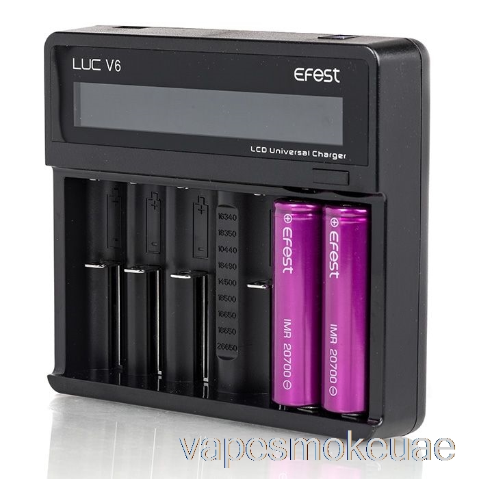 Vape Uae Efest Luc V6 6-bay شاحن عالمي لشاشات الكريستال السائل