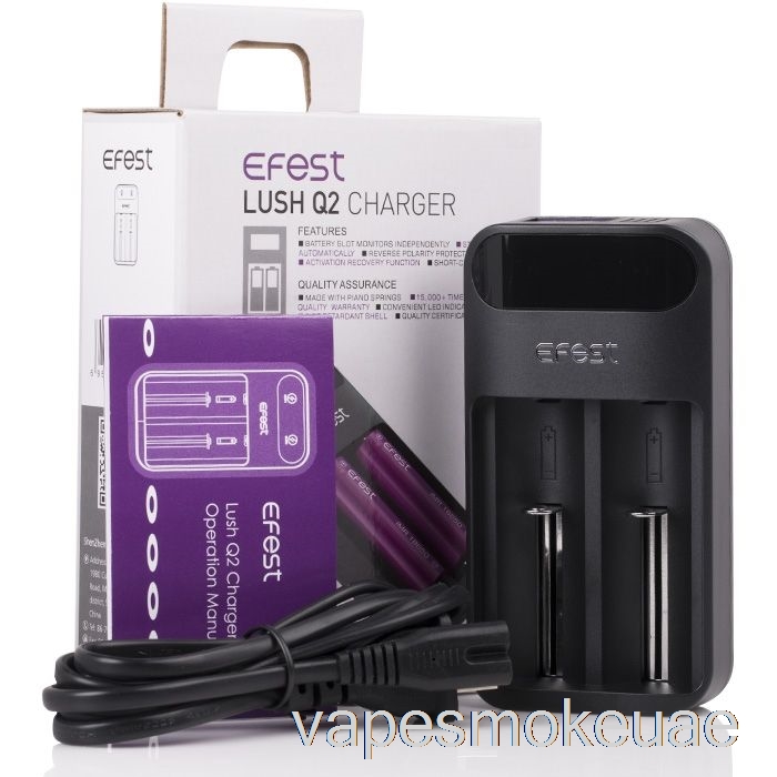 فيب الإمارات العربية المتحدة، Efest Lush Q2، شاحن بطارية LED ذكي 2-Bay