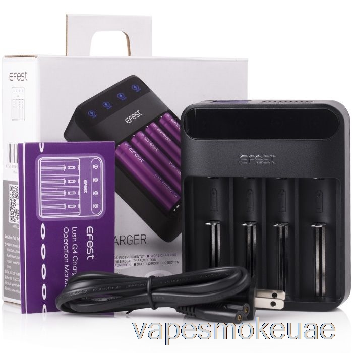 شاحن بطارية LED ذكي 4-Bay من Vape Uae Efest Lush Q4
