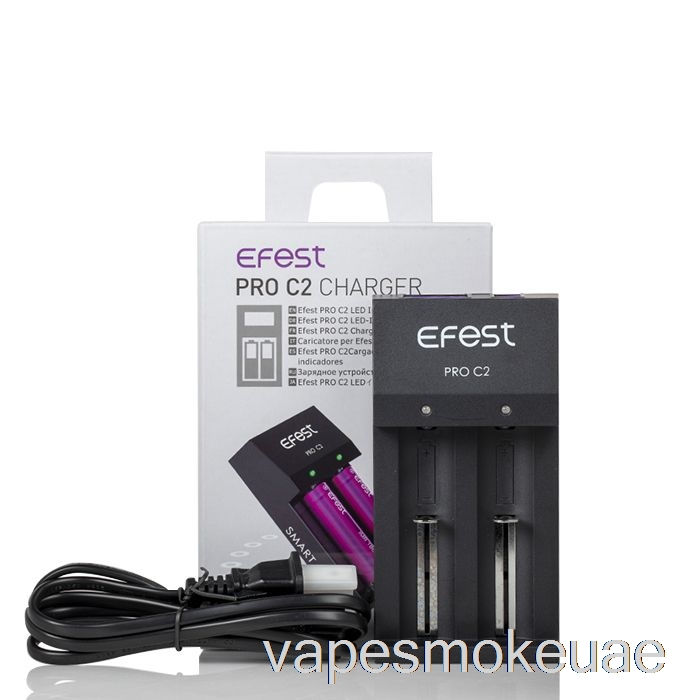 Vape Uae Efest Pro C2 شاحن البطارية الذكي ذو 2 خليج