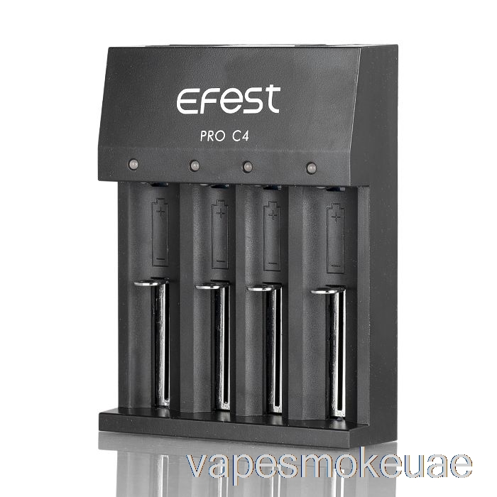 Vape Uae Efest Pro C4 شاحن البطارية الذكي ذو 4 فتحات