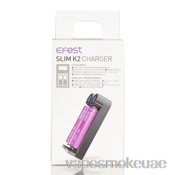شاحن بطارية Vape Uae Efest Slim K2 ثنائي الفتحة